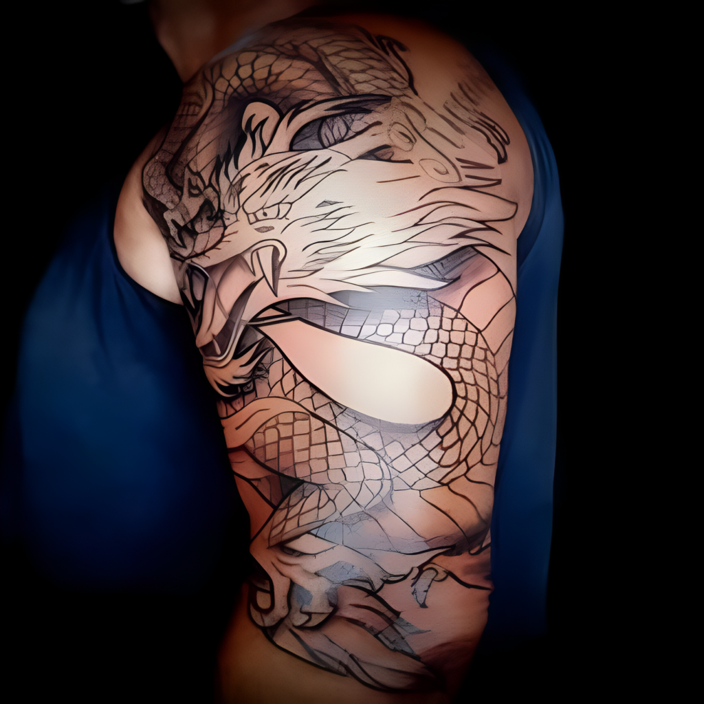 Dragón japonés en el brazo